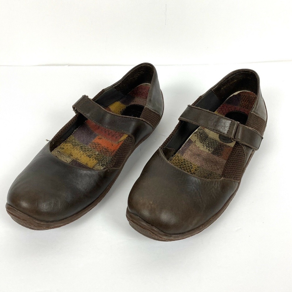 Born Brown Leather Mary Jane Comfort Shoes Size 9